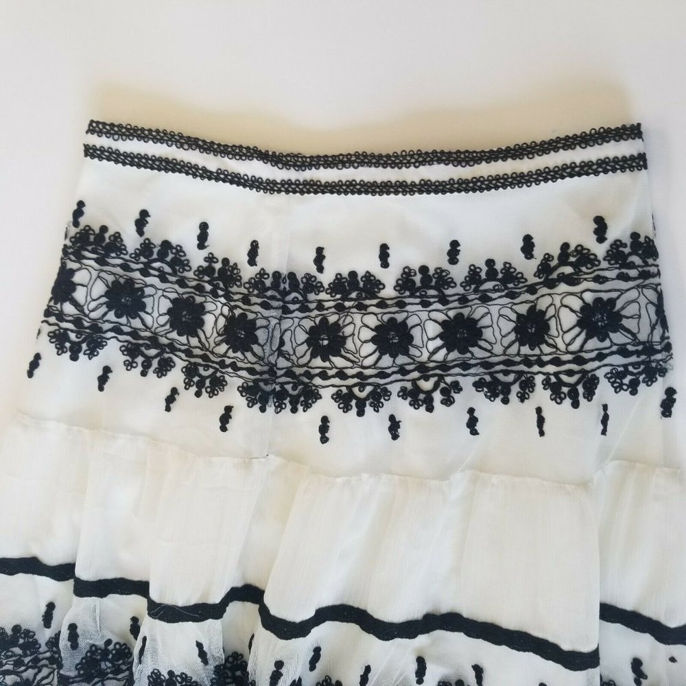 Vtg Neiman Marcus Sz Small Long Lace Tassel Skirt - Picture 3 of 10